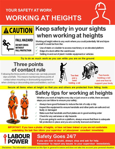 Safety Tips For Working At Height Health And Safety Poster 41 Off