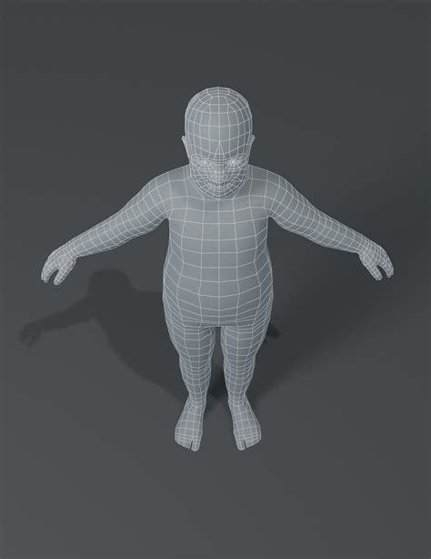 Artstation Fat Boy Kid Child Body Base Mesh 3d Model Game Assets