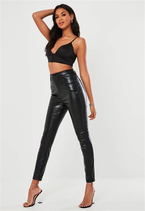 Tall Black Faux Leather Pants Missguided