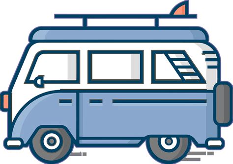 Blue Mini Van Clip Art