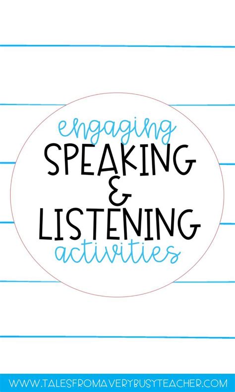 5 Speaking And Listening Activities For Elementary School Esl