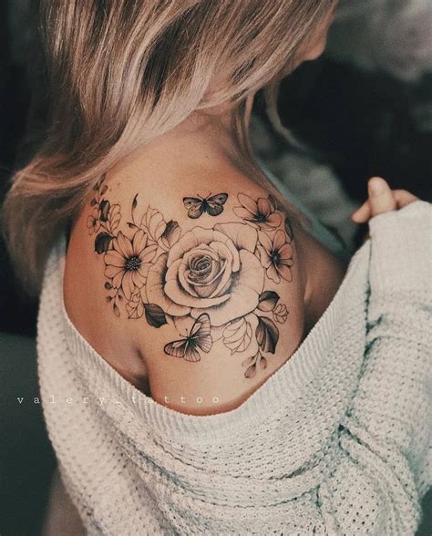 Tattoo Inkspiration 💙 On Instagram “valerytattoo 💙” Feminine Tattoos Shoulder Tattoos For