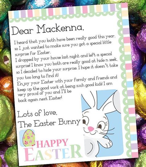 Letter From The Easter Bunny Customized And Printable Easter Bunny