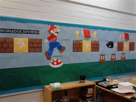 Mario Bulletin Board For The Library Books Instead Of Flower Power