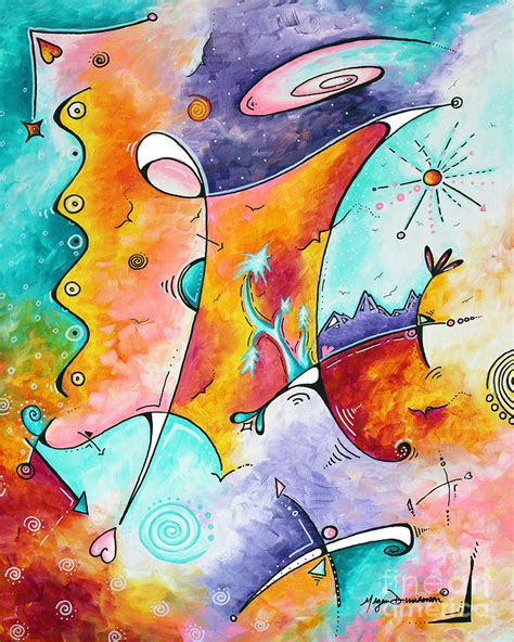 Original Abstract Colorful Painting Fun And Funky Landscape And