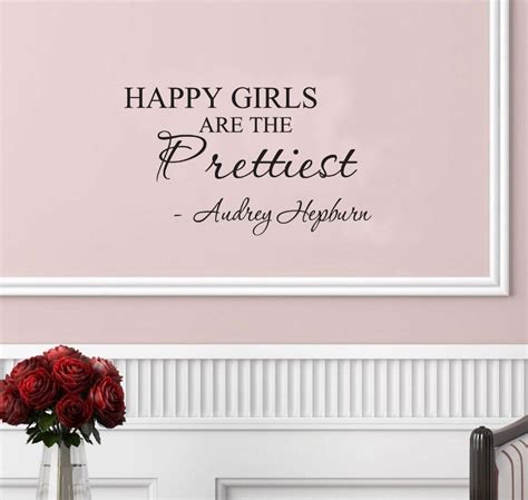 Happy Girls Are The Prettiest Audrey Hepburn Vinyl Wall Art