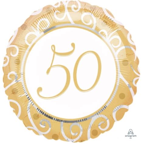 17″ 50th Anniversary Or Birthday Mylar Foil Balloon Balloon Warehouse™