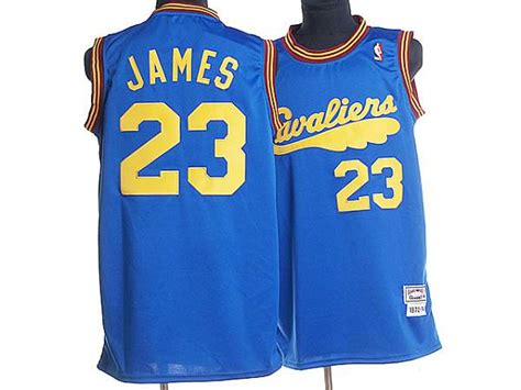 Mitchell And Ness Cavaliers 23 Lebron James Blue Throwback Stitched