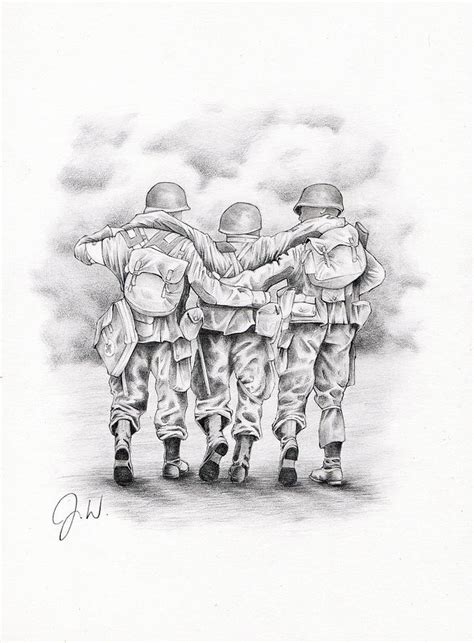 Band Of Brothers Drawing By Jamie Warkentin Fine Art America
