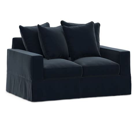 Pb Comfort Square Arm Slipcovered Sofa Memory Foam Seat Cushion