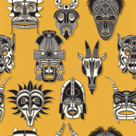 Seamless Tribal Mask Stock Vector Illustration Of Decorative 77884304