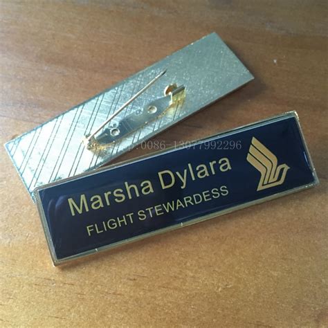 30pcs Custom Metal Badge 7020mm Gold Name Tag With Safety Pin