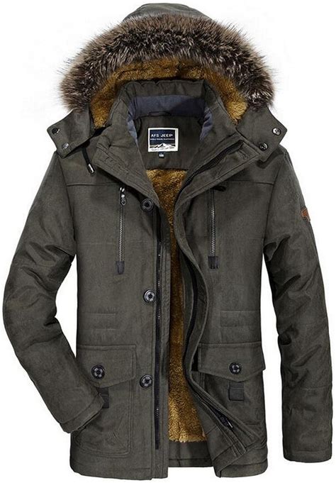 Mens Winter Warm Thicken Military Hooded Casual Jacket With Removable