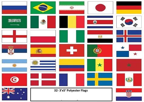 World Cup Flag Set 32 Flags