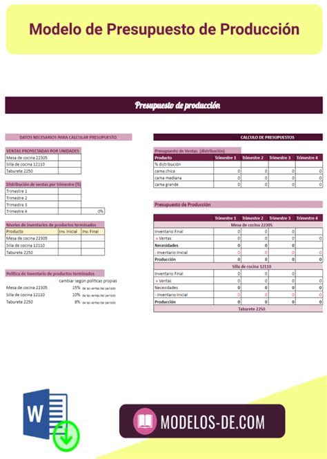 Plantillas De Presupuesto En Word Y Excel Descarga Gratis