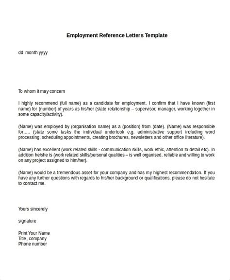 reference letter  employee examples  examples