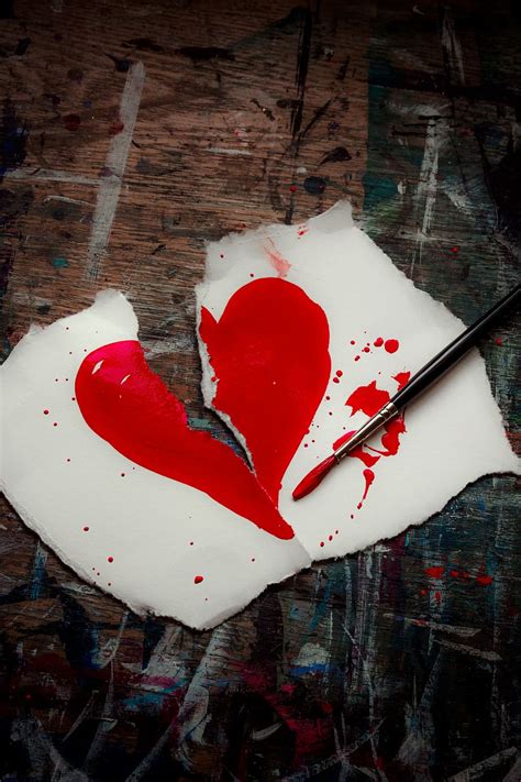 Dibujo Del Corazón Lagrimeado Corazón Roto Rojo Corazón Amor Roto