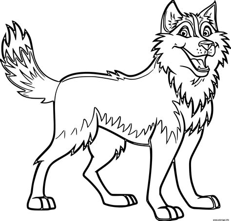 Coloriage Chien Husky Avec De Beaux Traits Dessin Chien à Imprimer