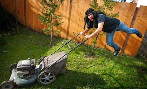 Crazy Rock And Roll Lawn Mower Man Stock Photo Download Image Now