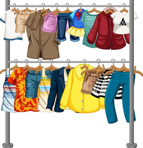 Many Clothes Hanging On Clothesline 7562244 Vector Art At Vecteezy