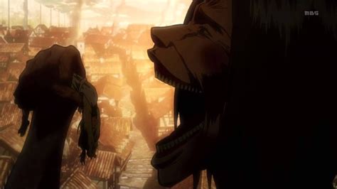 A Titan Eating Erens Mom Attack On Titan S01 The Break Of The First