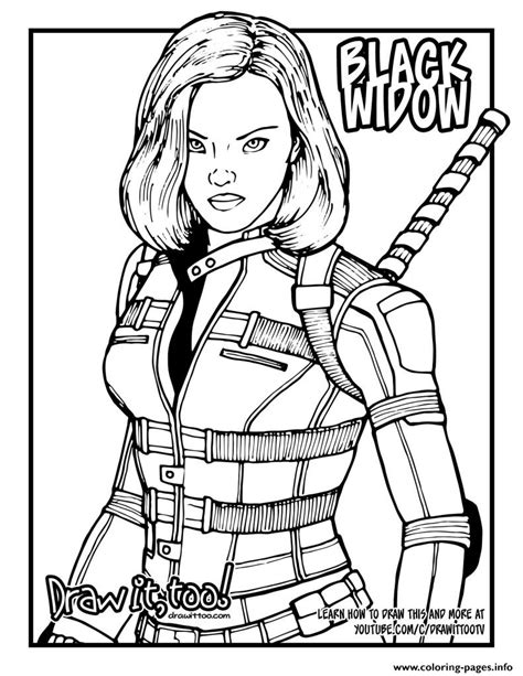 Black Widow Coloring Mask Coloring Pages