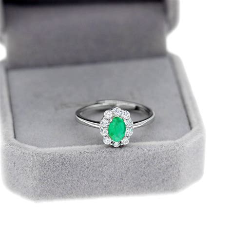 Natural Emerald Ring Sterling Silver Etsy