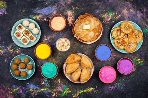 Premium Photo Traditional Indian Holi Festival Food