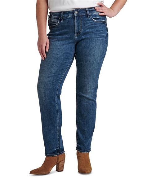 Silver Jeans Co Plus Size Suki Mid Rise Straight Leg Jeans And Reviews