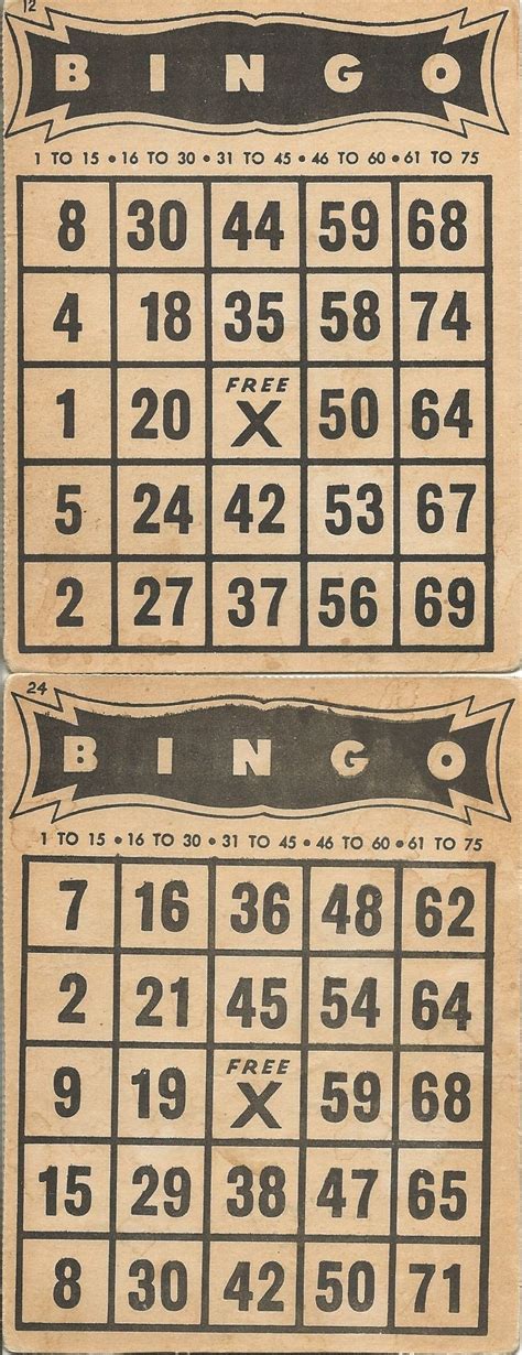 Old Bingo Cards Junk Journal Free Printables Bingo Cards Printable Art