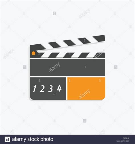 Flat Clapper Icon Modern Style Isolated On White Stock Vector Image