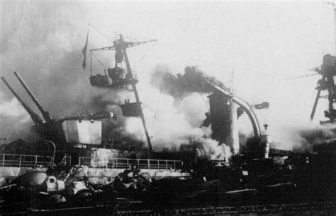 Photo Cruiser Dupleix Aflame At Toulon France Circa 27 Nov 1942