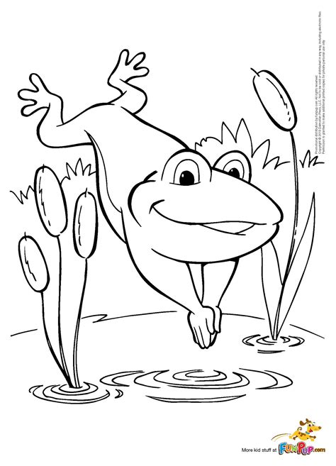 Frog Jumping Coloring Coloring Pages
