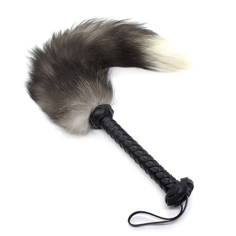 wild fox tail spanking paddle fetish cat whip flogger sex toys for couples sexy tickle knout