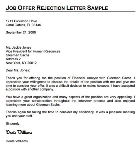 11 Sample Denial Letters Writing Letters Formats And Examples