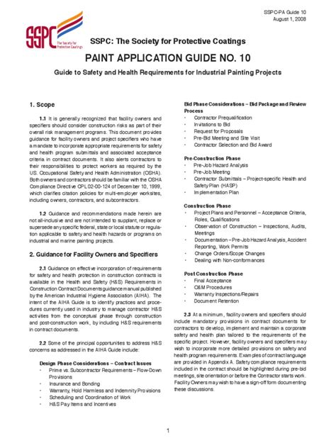Sspc Pa Guide 10 Pdf Occupational Safety And Health Administration