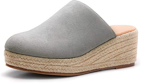 Amazon Com Ermonn Womens Espadrilles Wedges Mule Shoes Platform