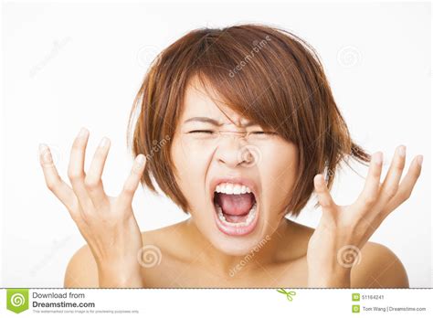 Stressed Young Woman And Yelling Screaming Stock Image Image Of Fear
