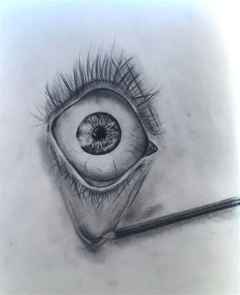 Art Sketch Drawing Eyes Tired Exhausted Eye Drawing Realistic