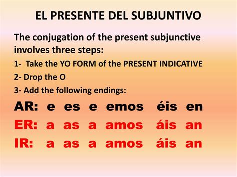 Ppt El Presente Del Subjuntivo Powerpoint Presentation Free Download