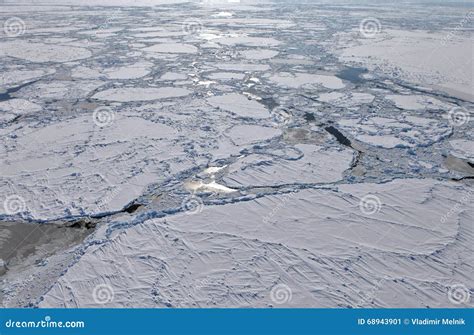 Aerial View Of Frozen Arctic Ocean Stock Image Image Of Water Frost