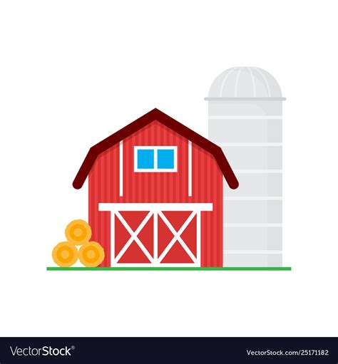 Red Barn Wooden Agricultural Building Horse Barns Vector Image