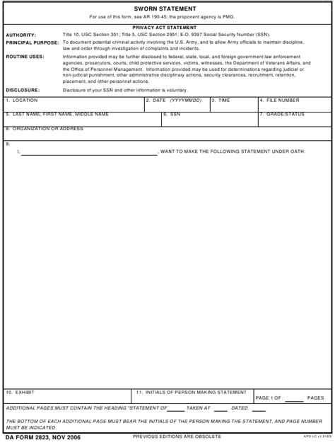 Da Form 2823 Fillable Xfdl Printable Forms Free Online