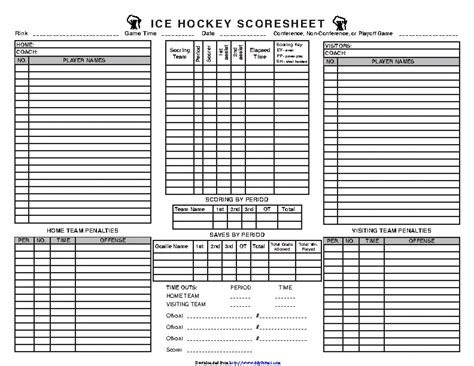 Ice Hockey Scoresheet Pdfsimpli