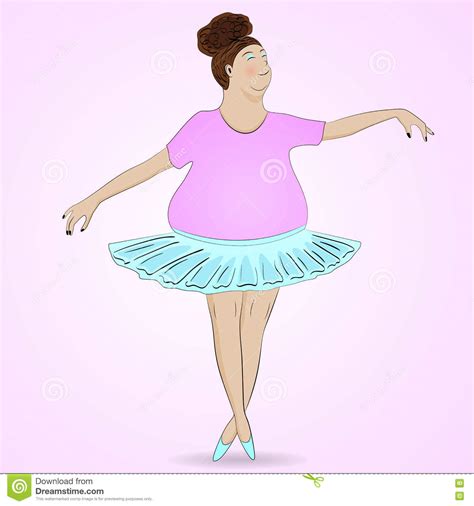 Fat And Funny Ballerina Stock Vector Illustration Of Performance