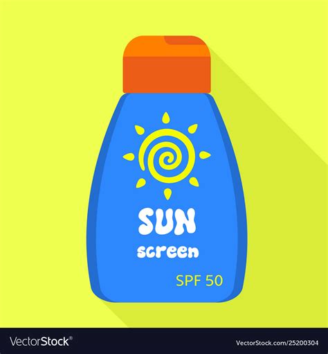 Sunscreen Bottle Icon Flat Style Royalty Free Vector Image