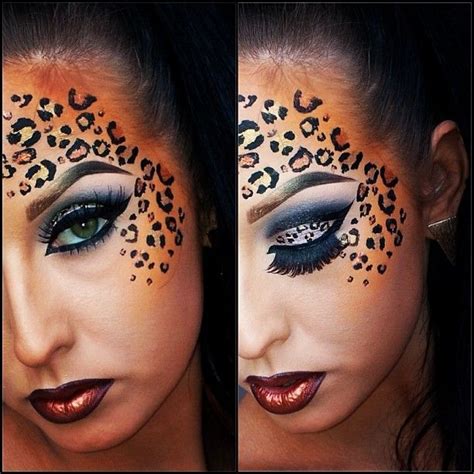 Leopard Print Makeup Animal Makeup Halloween Makeup Leopard Makeup