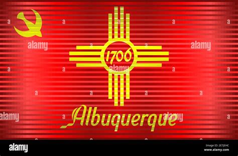Shiny Grunge Flag Of The Albuquerque Illustration Three Dimensional
