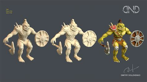 Orc Character Low Poly 3d Model On Behance
