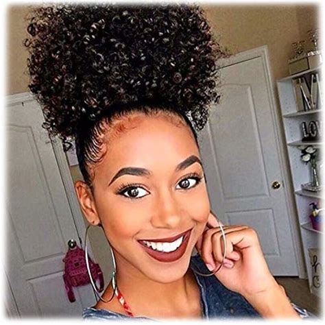High Puff Afro Ponytail Drawstring Short Afro Kinky Curly Pony Tail